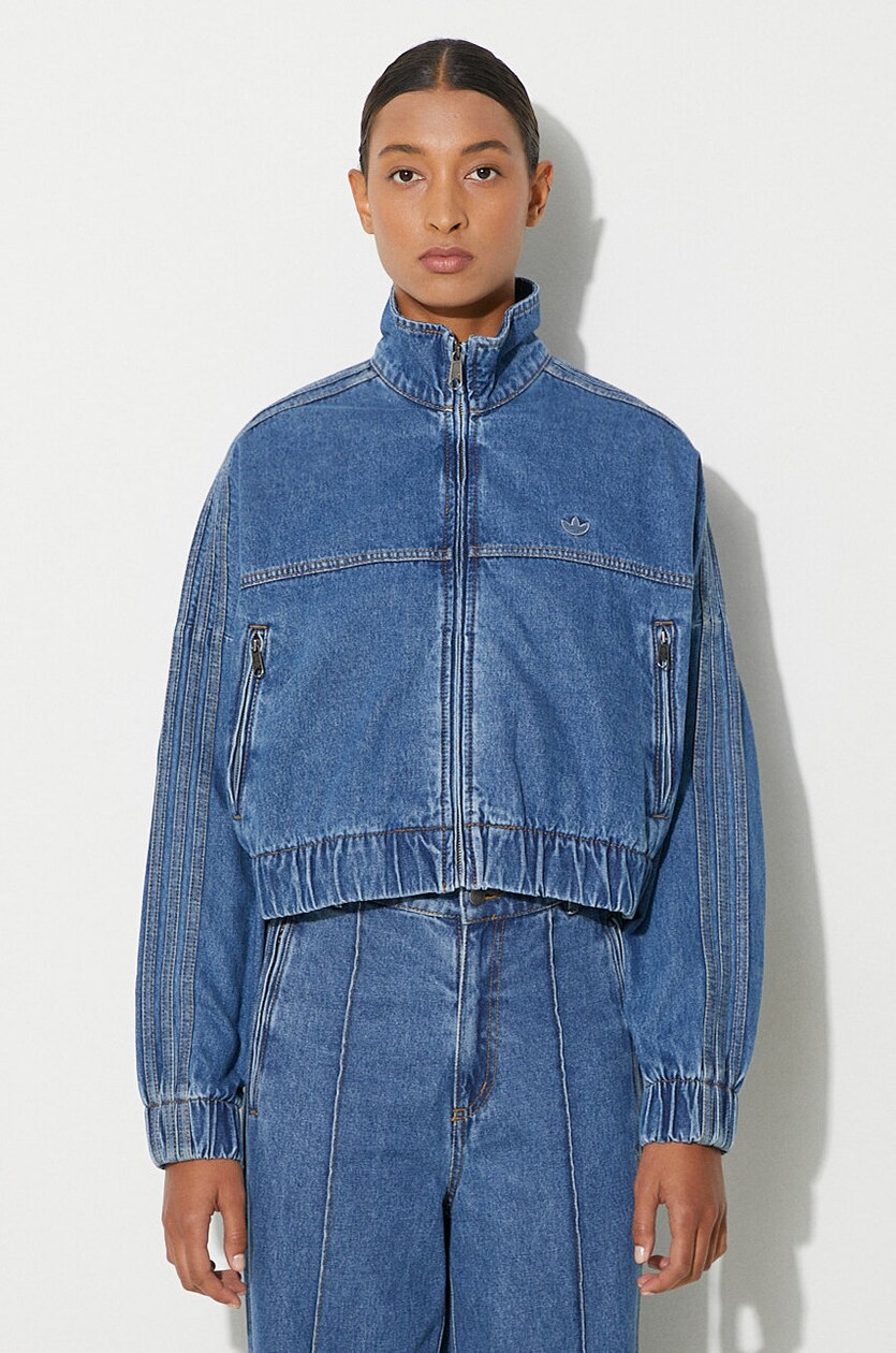Jean jacket with adidas pants online