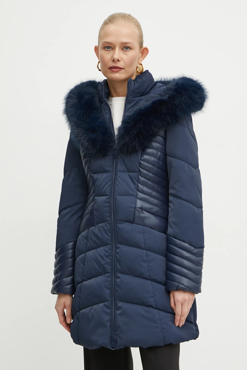 Μπουφάν Guess OXANA χρώμα: ναυτικό μπλε, W4BL61 WGLZ0