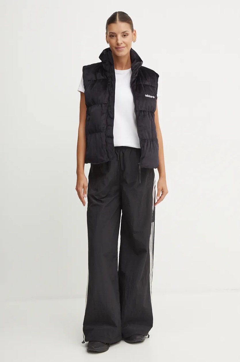 adidas Originals down vest Velvet Vest women's black color JE7217