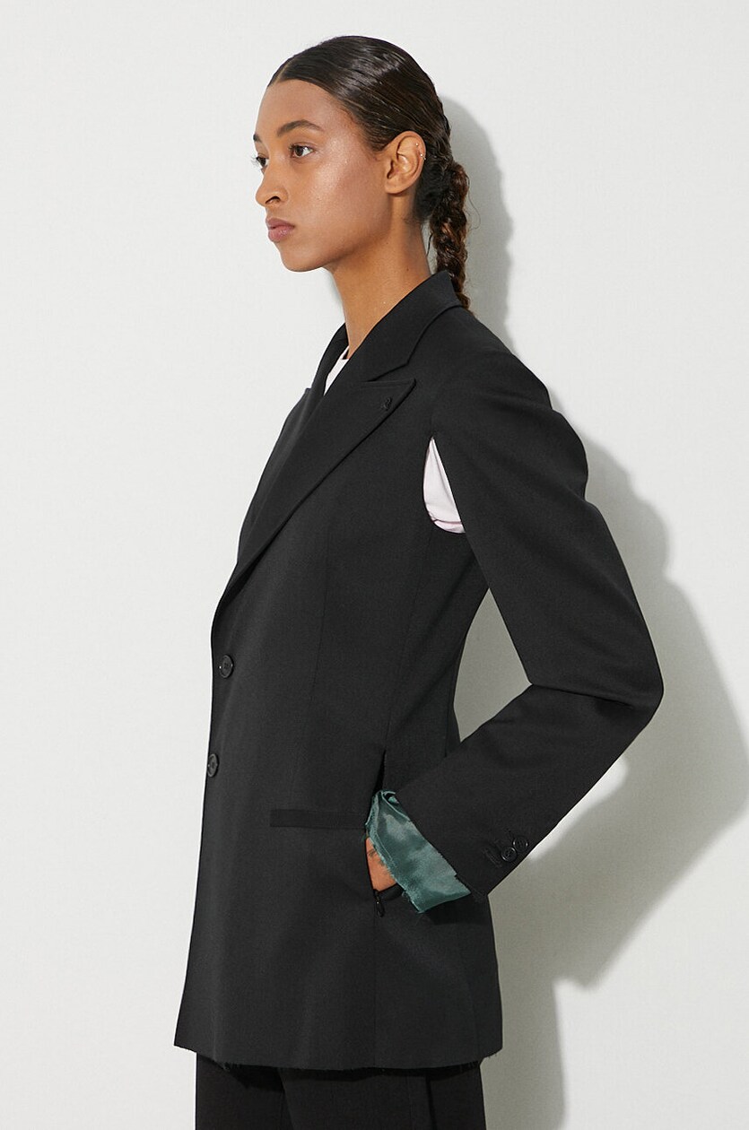 MM6 Maison Margiela single-breasted Tweed Coat | Grey | FARFETCH