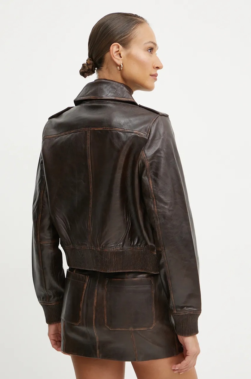 Giubbotti Michael Kors In Pelle Marrone Taglia L International