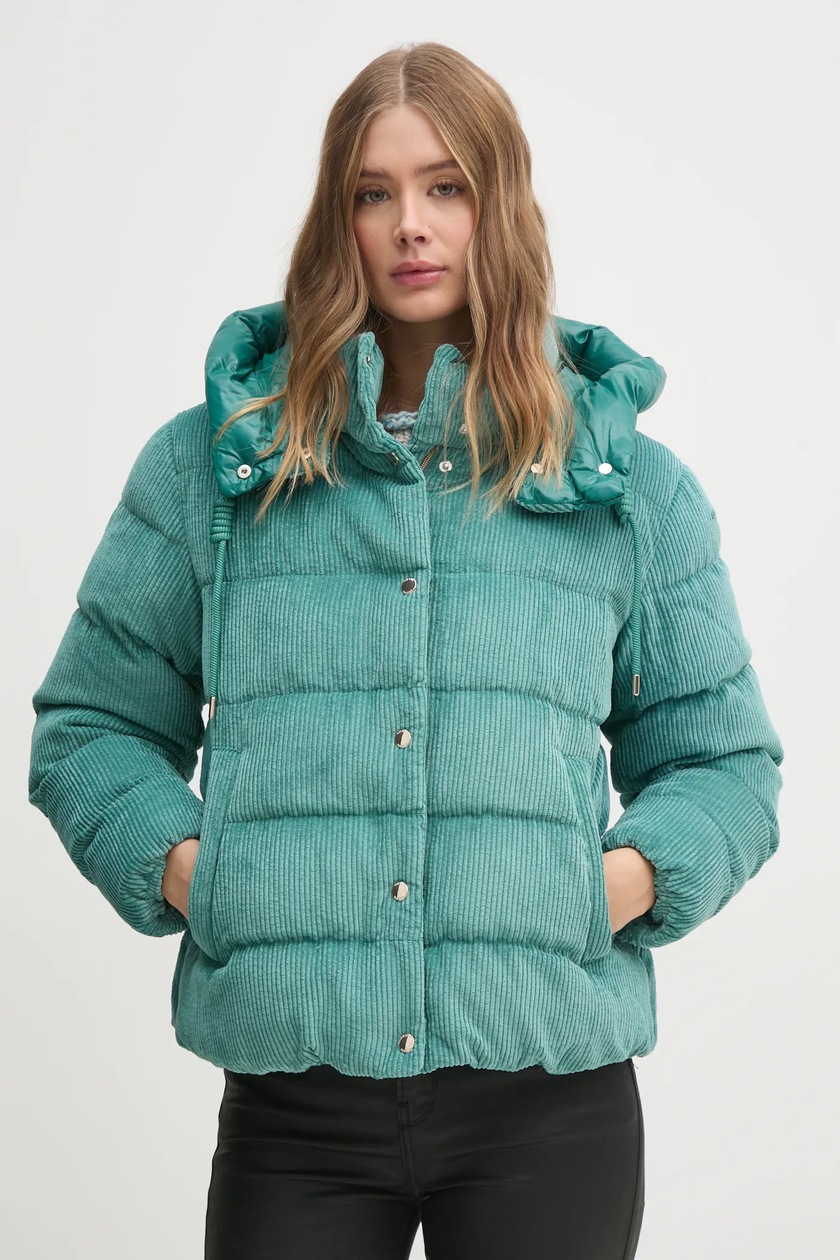 ゆこ　90 げん Geox kurtka sztruksowa kolor zielony zimowa W4628D-T3153-F4622