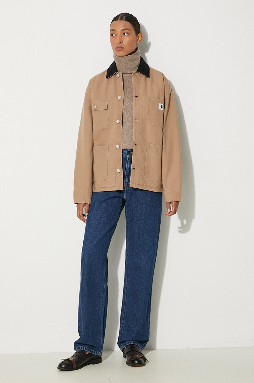 Carhartt WIP jacket OG Michigan Coat women's beige color I032235