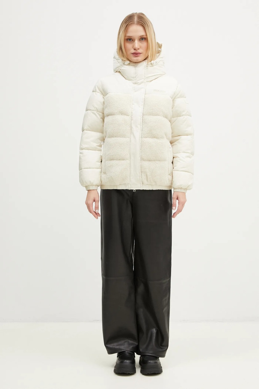 NAPAPIJRIアイボリー ボアジャケット レディース Napapijri jacket A-Claree women's beige color NP0A4I95N1J1 at PRM US