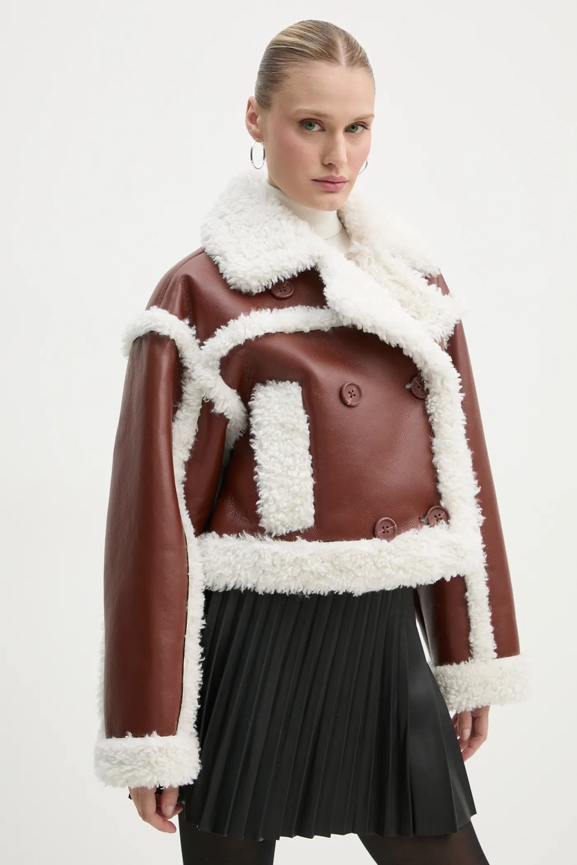 adidas Originals jacket Vegan Puffer women's brown color