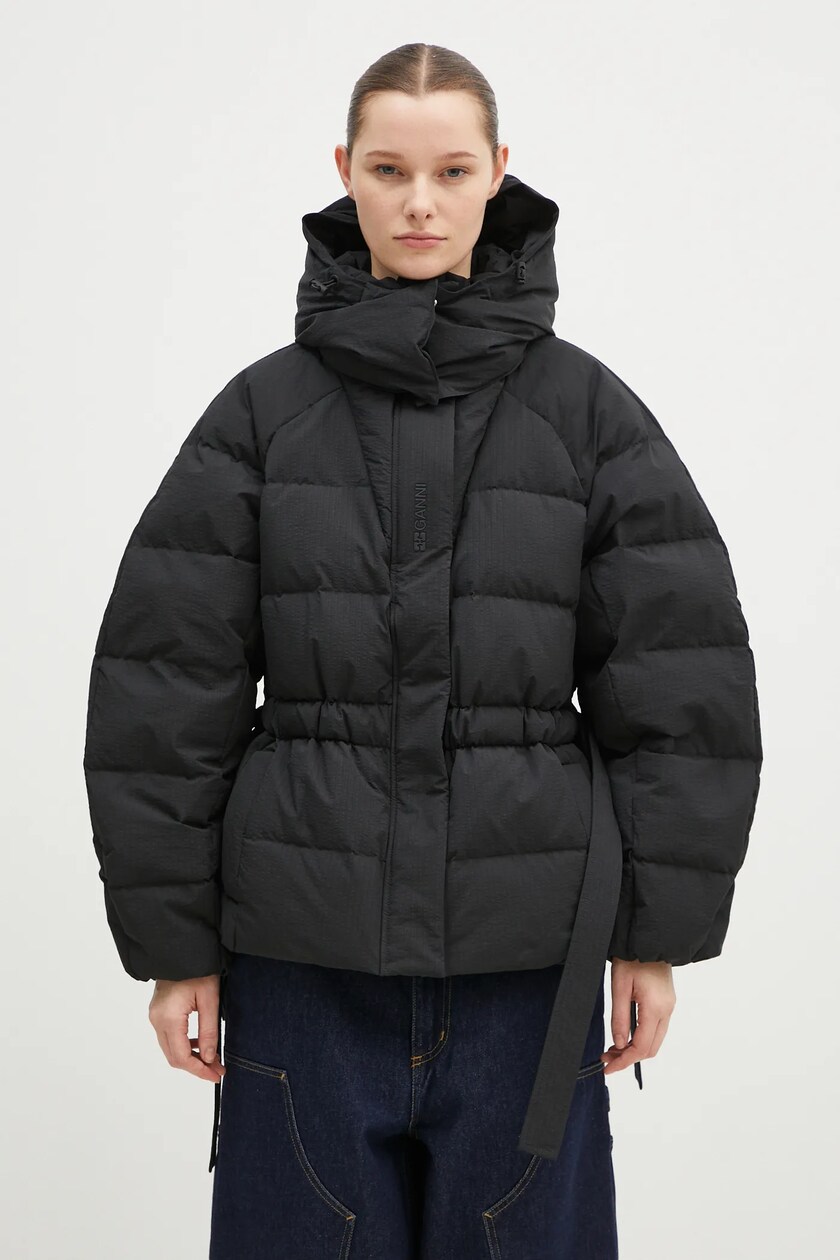 GANNI down jacket Tech Seersucker Oversized Puffer Jacket PRM EU