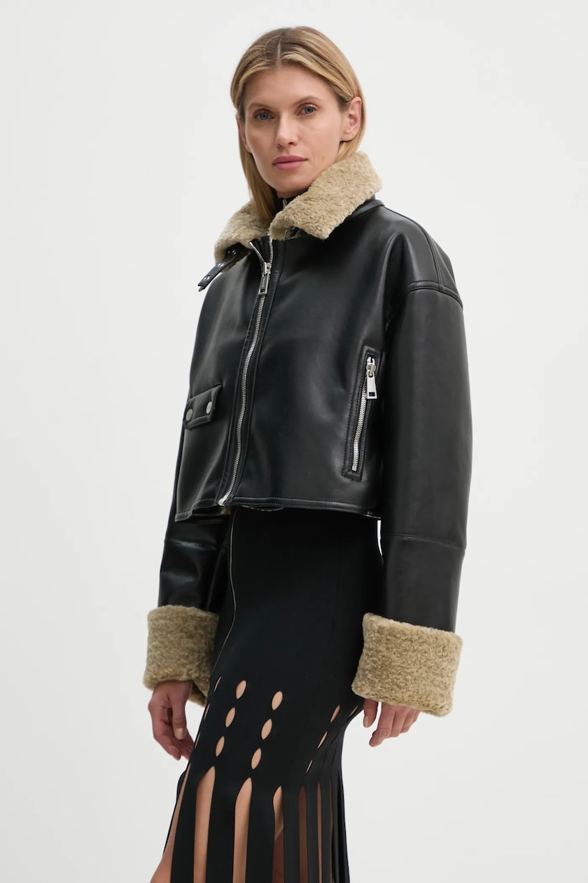 ジャケット nanushka JACKET (NW24FWOW38170 CORSTABLACK) Nanushka jacket JEMMA women's black color NW24FWOW38170 at