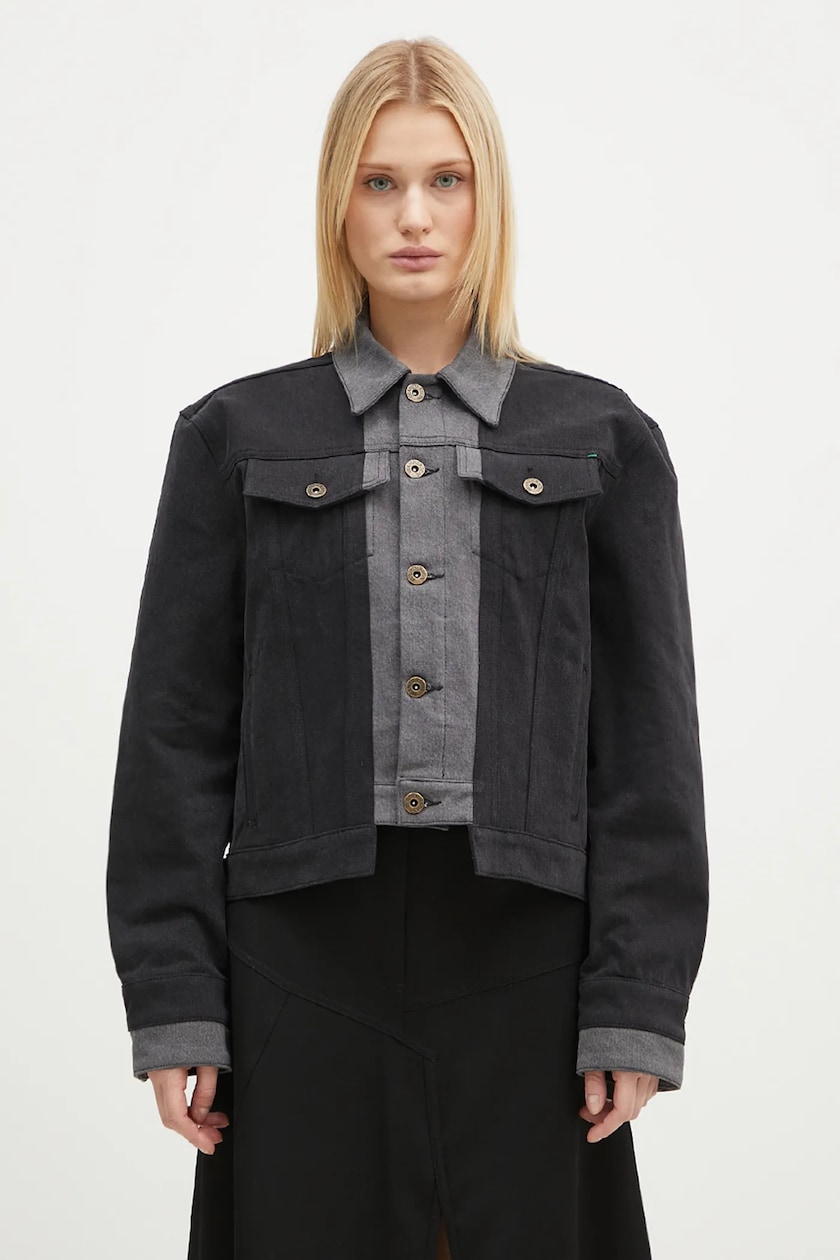 JW Anderson denim jacket Layered Denim Jacket women's gray JW Anderson denim jacket Layered Denim Jacket women's gray