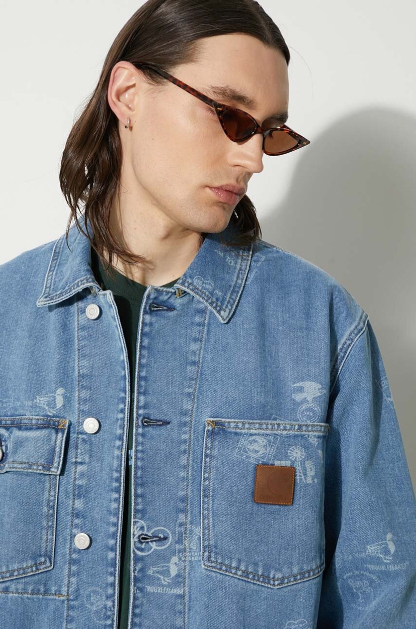 Carhartt WIP denim jacket Stamp Jacket men's blue color I033743