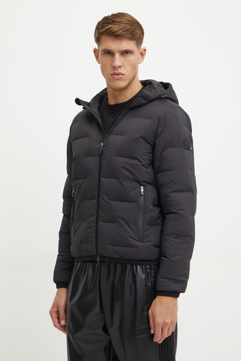 Jakna EA7 Emporio Armani za muškarce, boja: crna, za zimu, PNHHZ