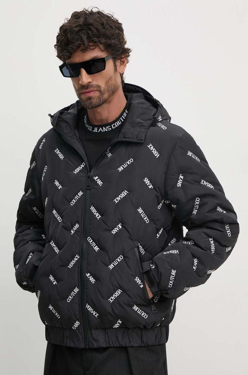 Versace Jeans Couture kurtka skórzana męska kolor czarny