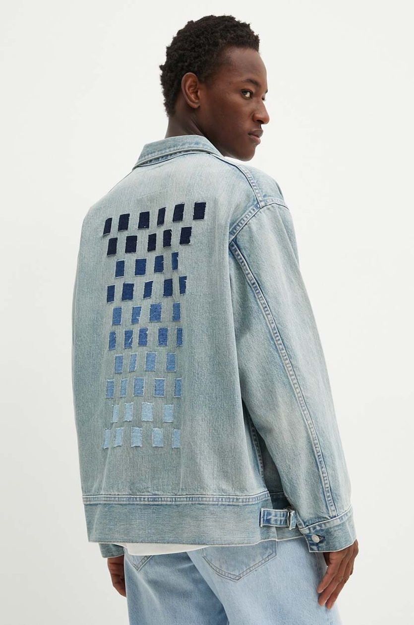 Levi's kurtka jeansowa męska kolor niebieski przejściowa