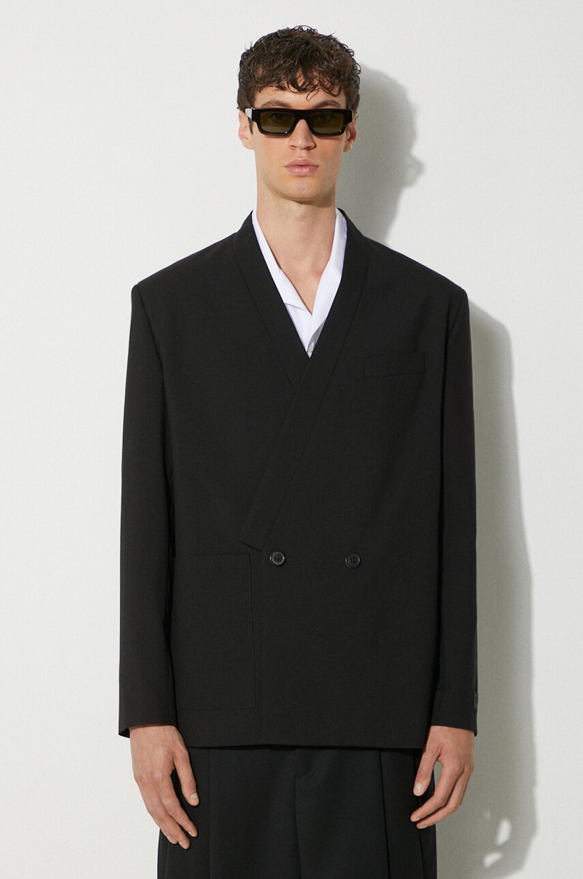 Kenzo giacca in lana Kimono Tailored Jacket colore nero