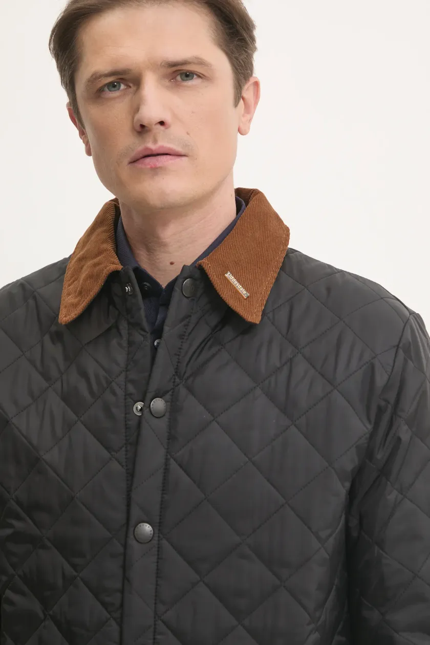 Barbour geaca 30th Anniversary Liddesdale Quilted Jacket barbati, culoarea negru, de tranzitie, MQU1816 Barbour geaca 30th Anniversary Liddesdale Quilted Jacket barbati, culoarea negru, de tranzitie, MQU1816