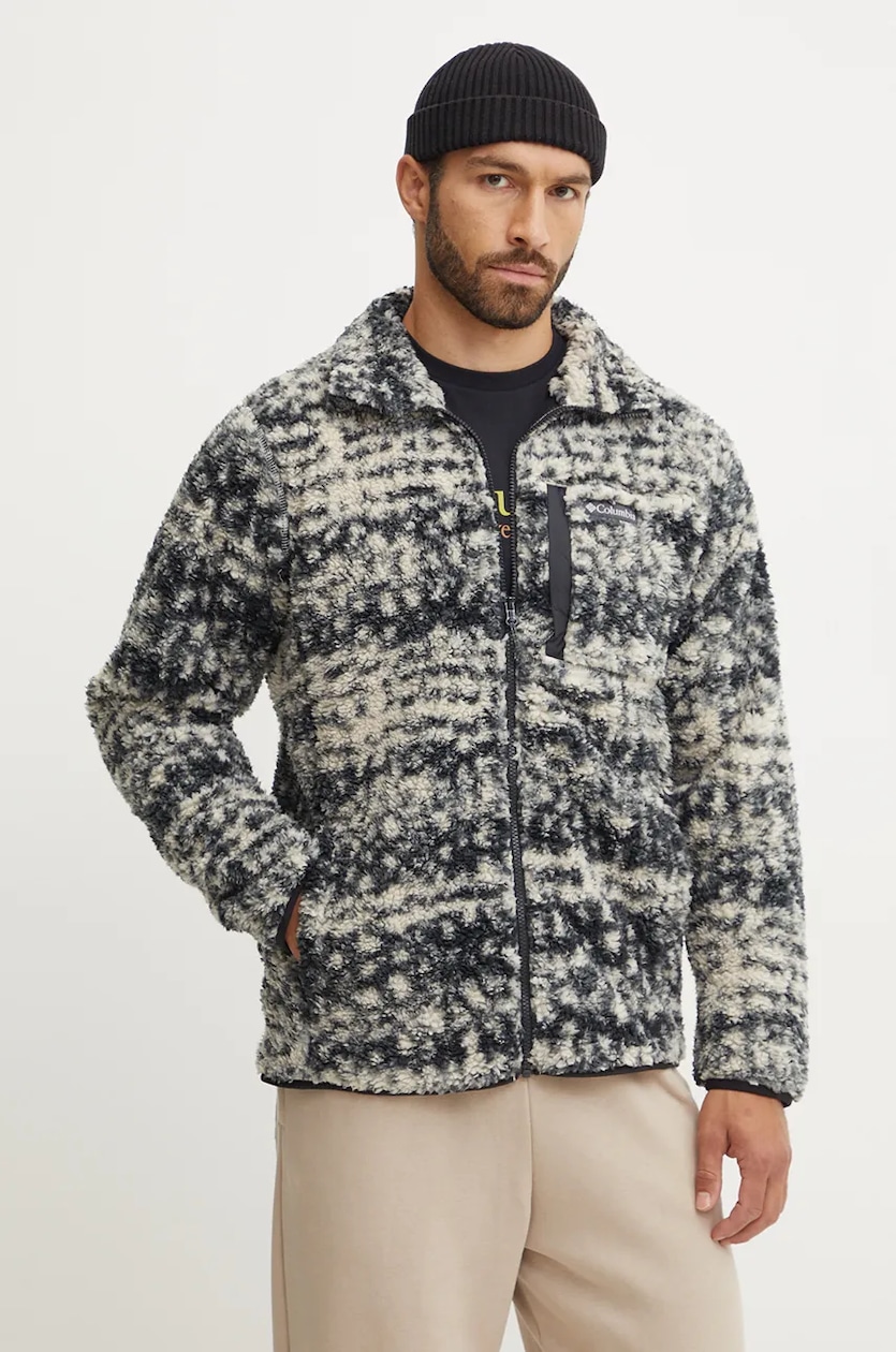 Columbia jacket Winter Pass Printed Fleece men s beige color 2097841 at PRM US
