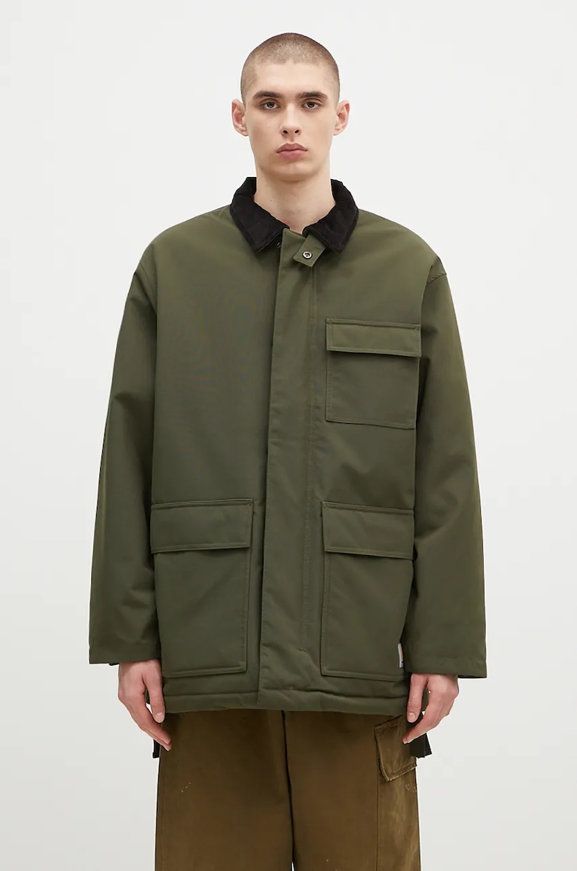 Carhartt WIP jacket Clarton Coat men's green color I033870.2JBXX Carhartt WIP jacket Clarton Coat men's green color I033870.2JBXX