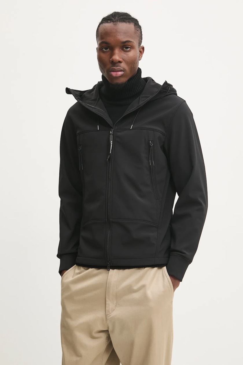 C.P. Company jacket Pro Tek Hooded men s black color 16CMOW403A004117A at PRM US