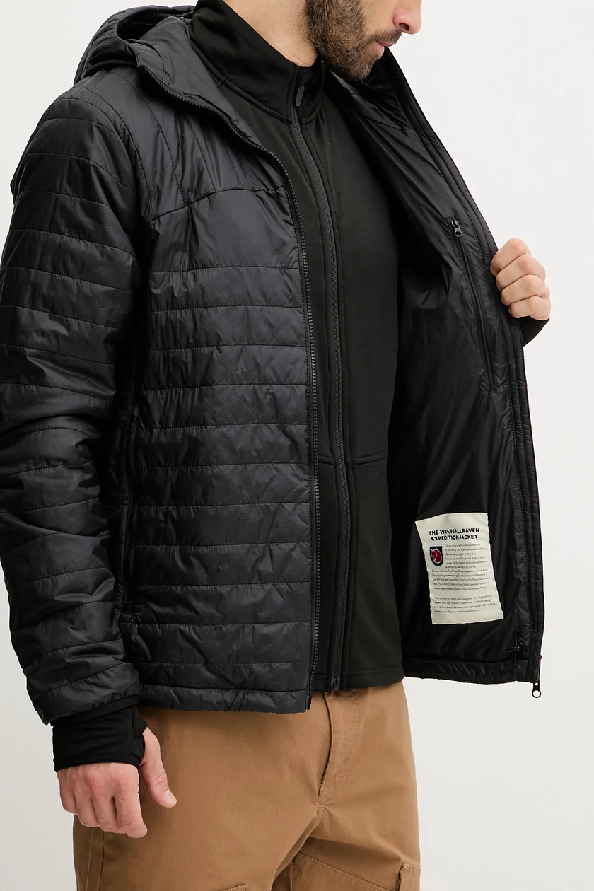 Fjallraven jacket Expedition X-Latt Hoodie M men's black color