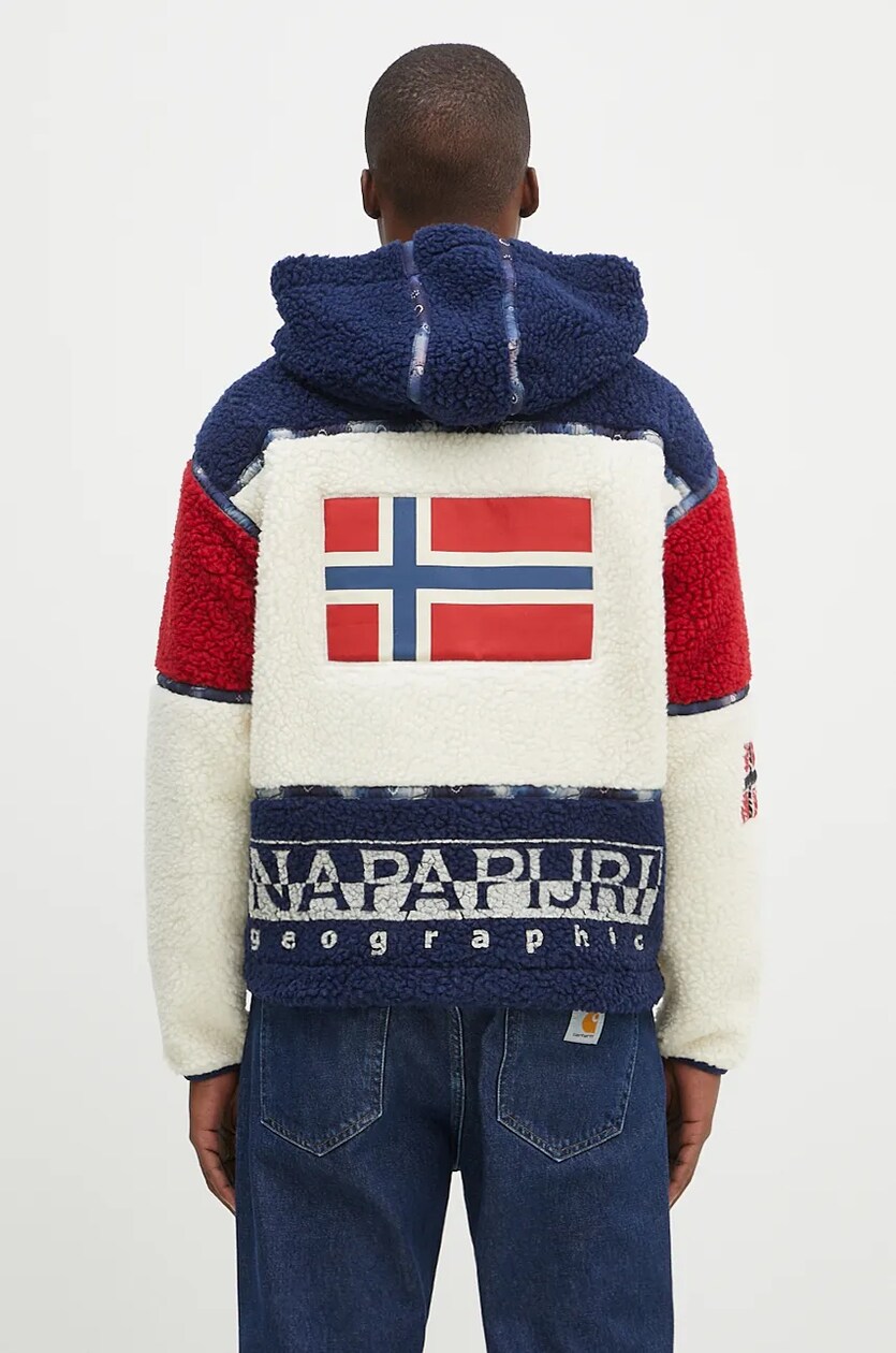 Napapijri wool jacket Yupik Fleece beige color NP0A4IK7MO81 at PRM US