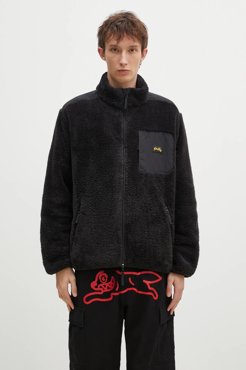 Nanga sweatshirt Polartec Fleece Zip Blouson men's black color