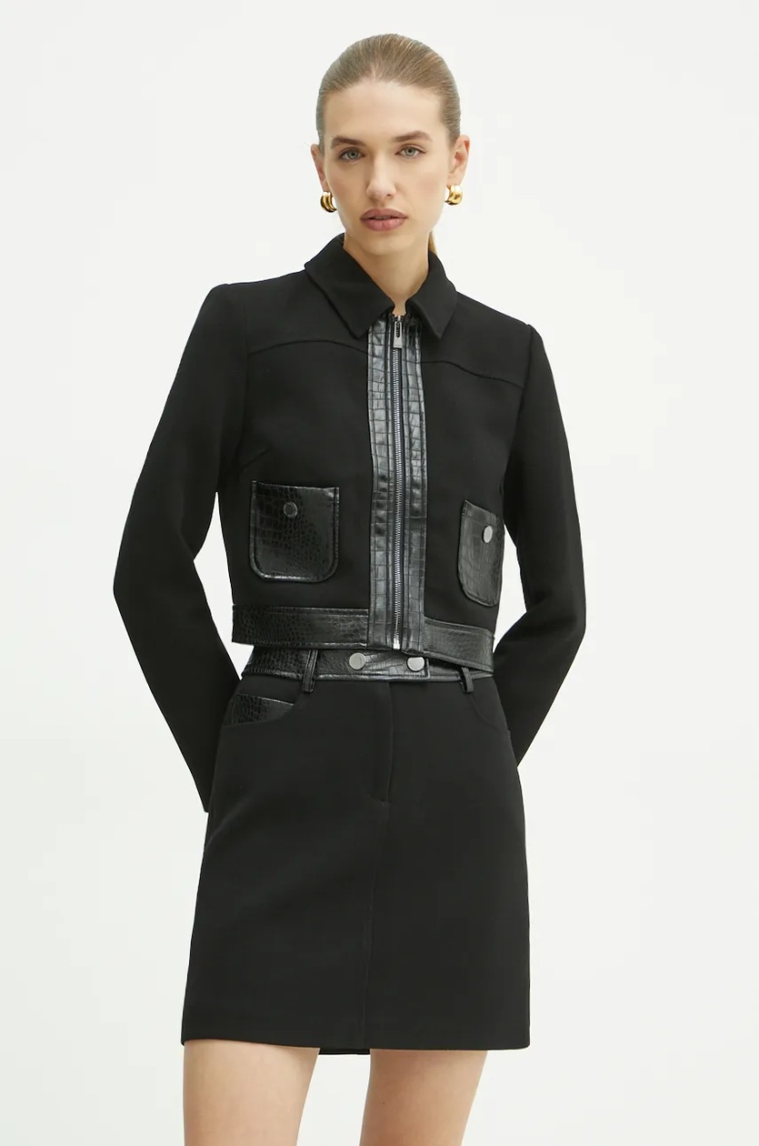 ジャケット VERSACE JEANS COUTURE Woman Jacket Black 77HAVP05CP009 G89 Versace Jeans Couture kurtka skórzana damska kolor czarny