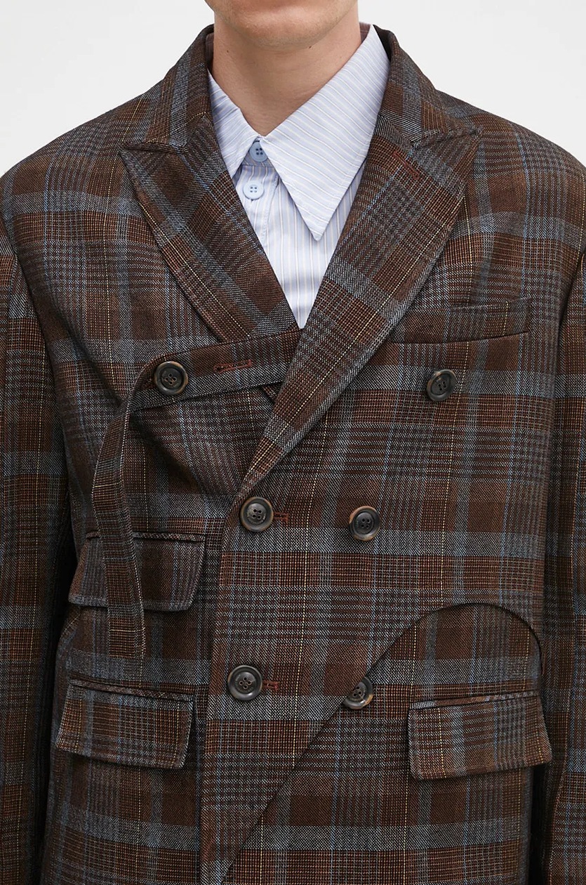 Andersson Bell wool blazer Soe Check Wrap Double Breasted