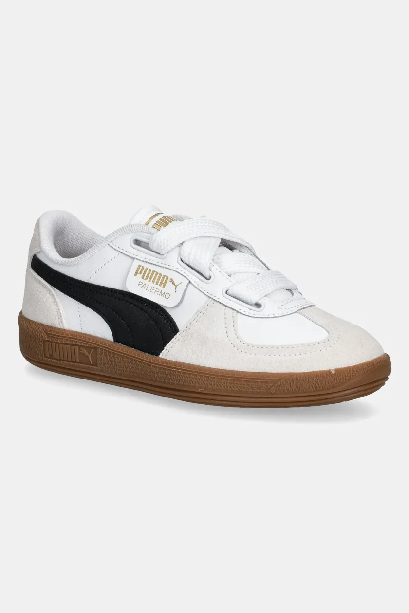 Puma leather sneakers Palermo Wide Lace SD white color 402109 at PRM US