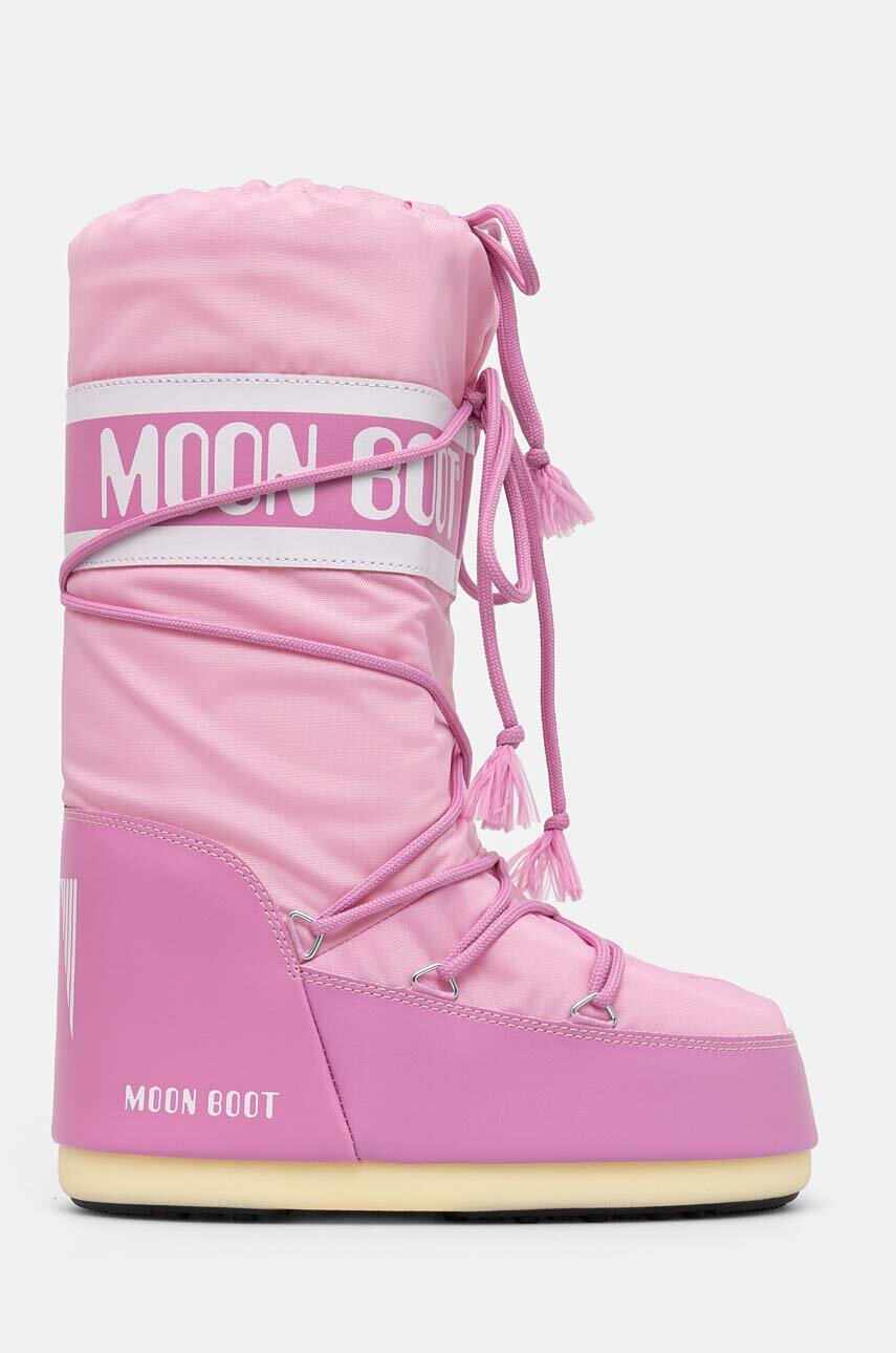 Moon Boot snow boots MB ICON LOW NYLON pink color 80D1409340 Moon Boot snow boots MB ICON LOW NYLON pink color 80D1409340