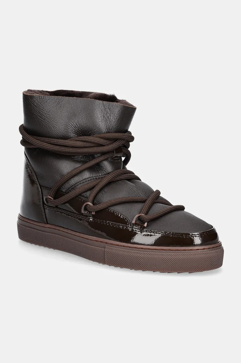 Inuikii leather snow boots Full Leather Gloss brown color 1001.001