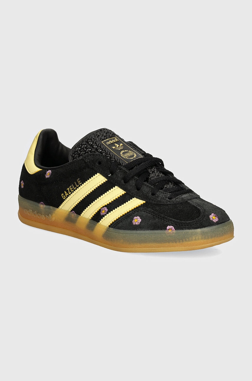 adidas Gazelle Indoor Core Black Almost Yellow Floral IF4490 at PRM US adidas Gazelle Indoor Core Black Almost Yellow Floral IF4490 at PRM US