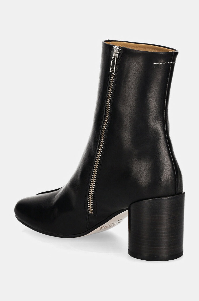 MM6 Maison Margiela leather ankle boots women's black color