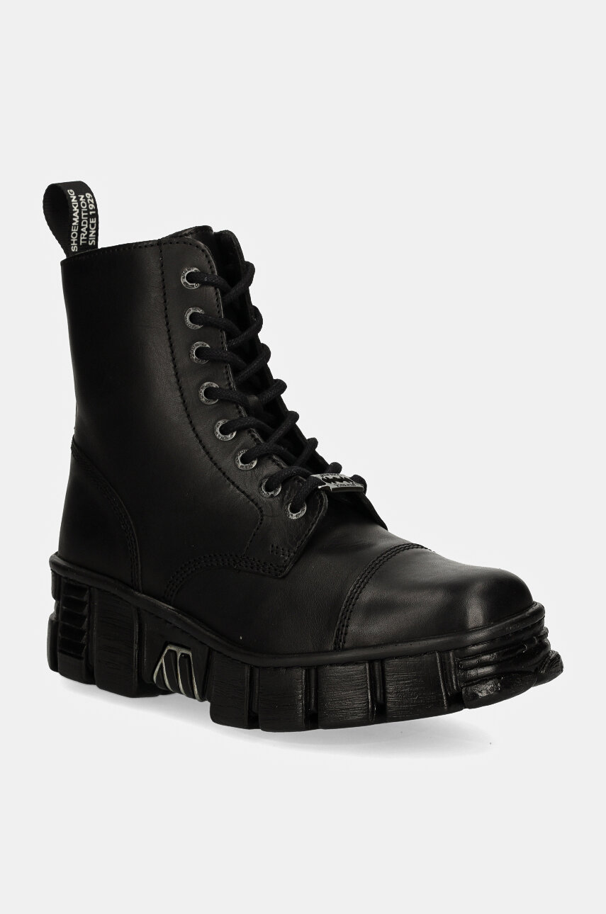 New Rock leather biker boots CRUST NEGRO + TANK CASCO NEGRO New Rock leather biker boots CRUST NEGRO + TANK CASCO NEGRO