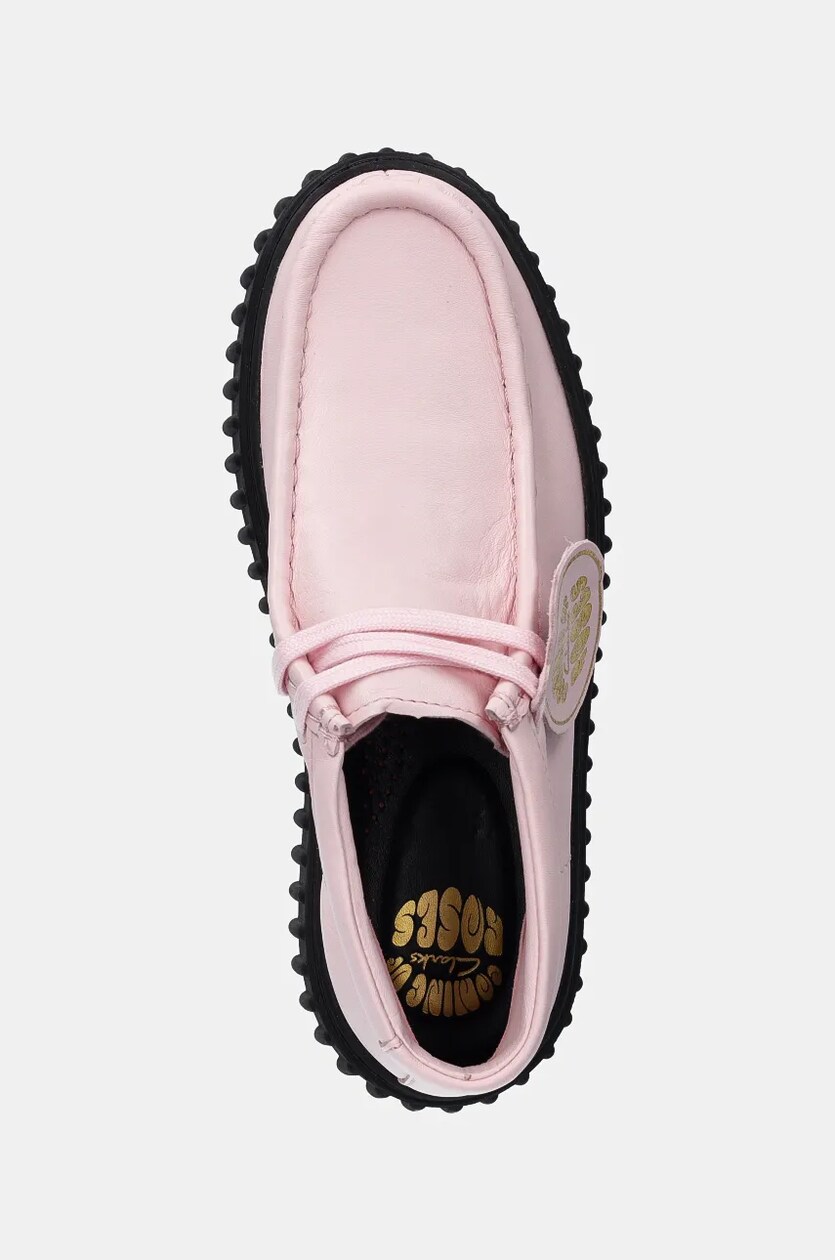 Clarks Originals leather shoes CUR Torhill Hi women s pink color 26180975 at PRM US