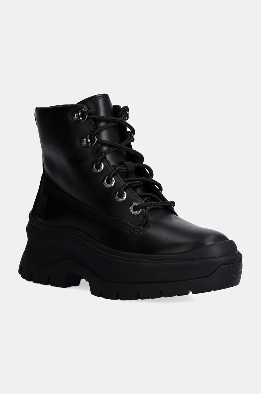 Timberland botki skórzane Roxie Lane damskie kolor czarny na