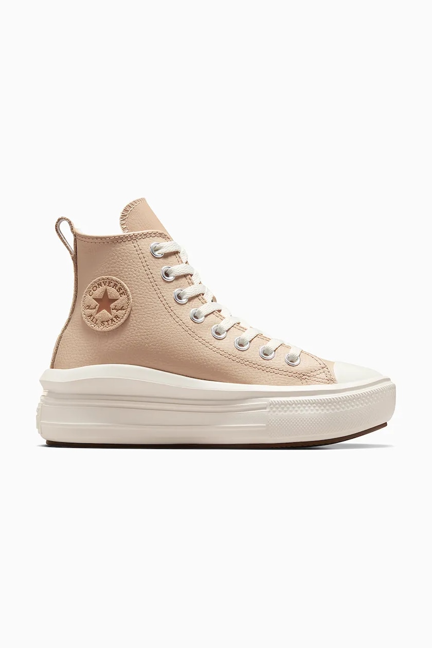 Converse scarpe da ginnastica in pelle Chuck Taylor All Star Move donna colore beige A09261C