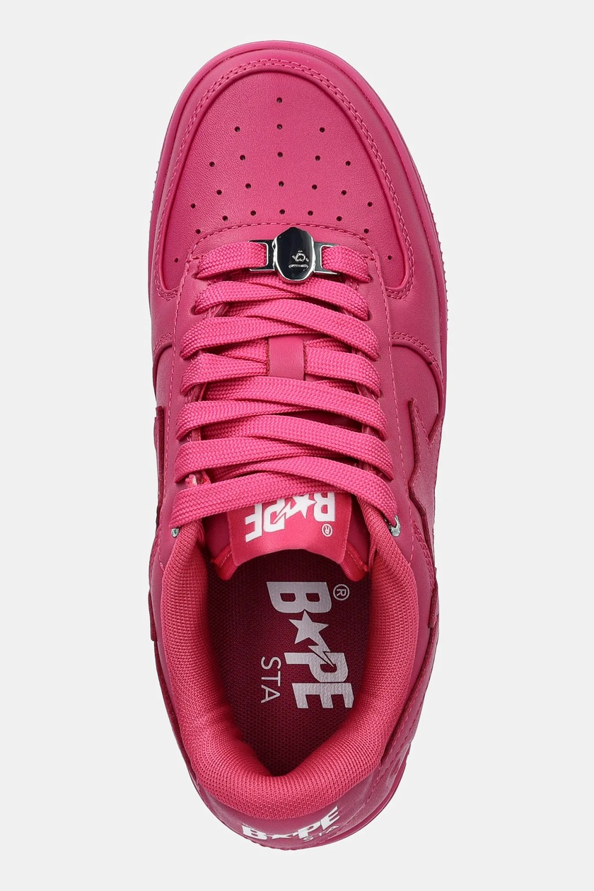 A Bathing Ape leather sneakers Bape Sta #52 L pink color