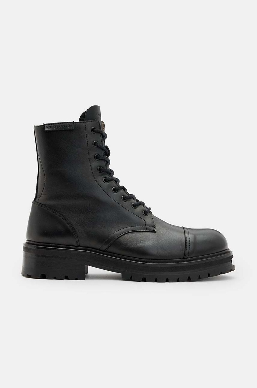 AllSaints buty skórzane Hank Biker Boot męskie kolor czarny M017FB