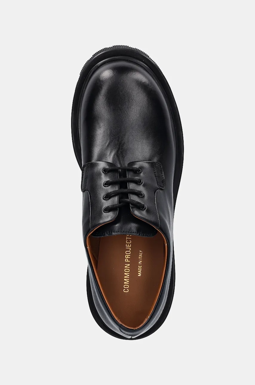 Common Projects leather shoes Chunky Derby men's black color 2451
