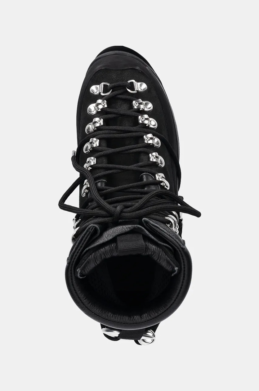 Heliot Emil leather hiking boots men's black color