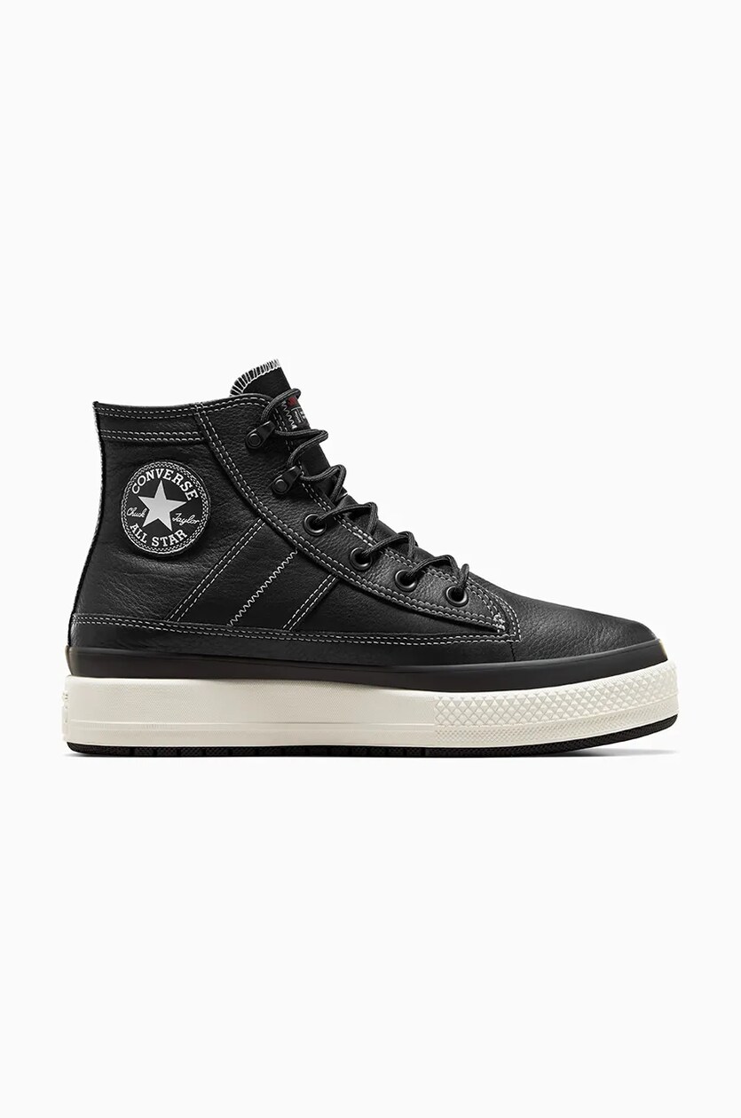 Converse leather sneakers Chuck Taylor All Star Equip Waterproof black color A08555C at PRM US