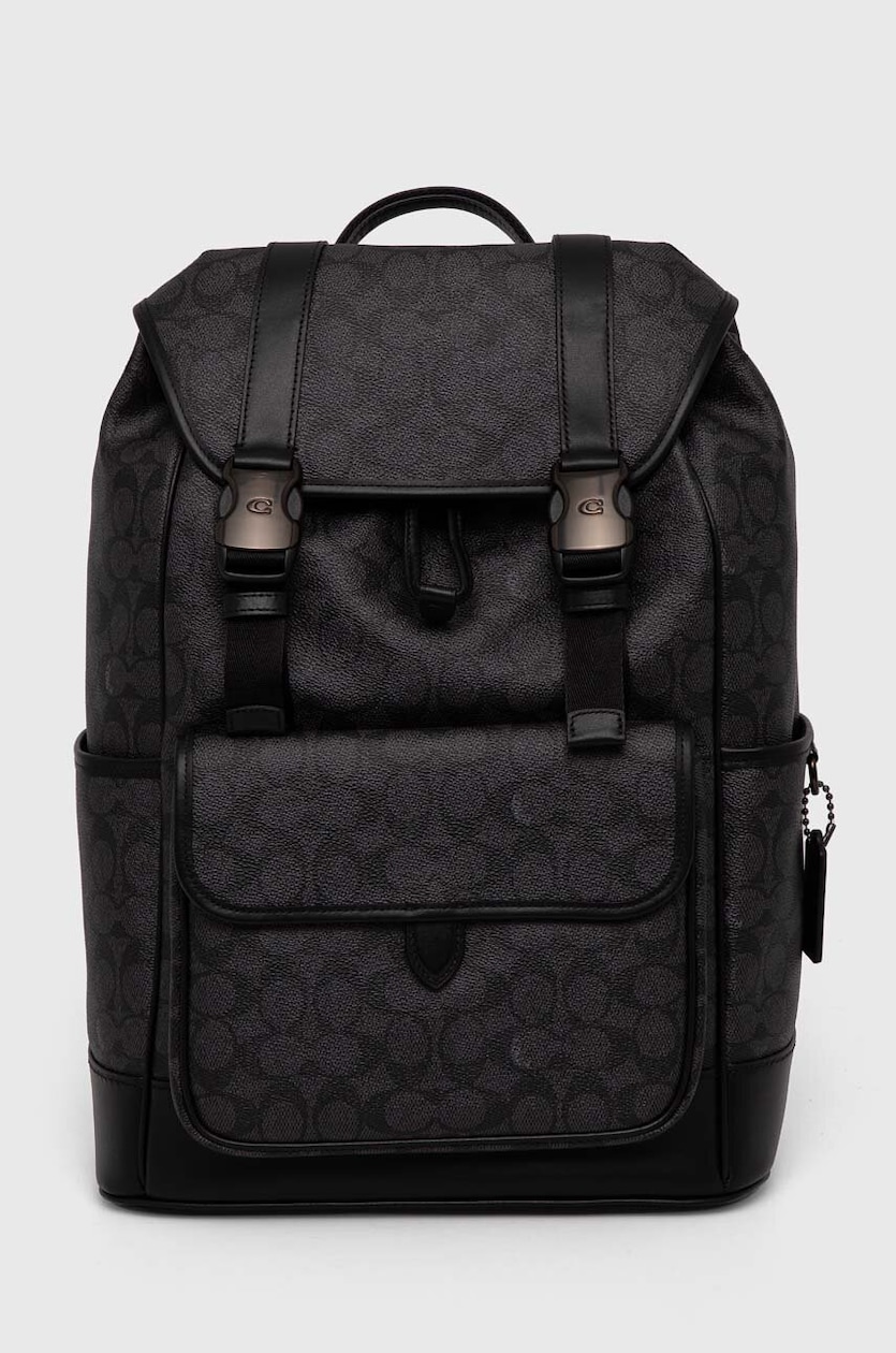 Coach plecak skórzany męski kolor czarny duży gładki CV982