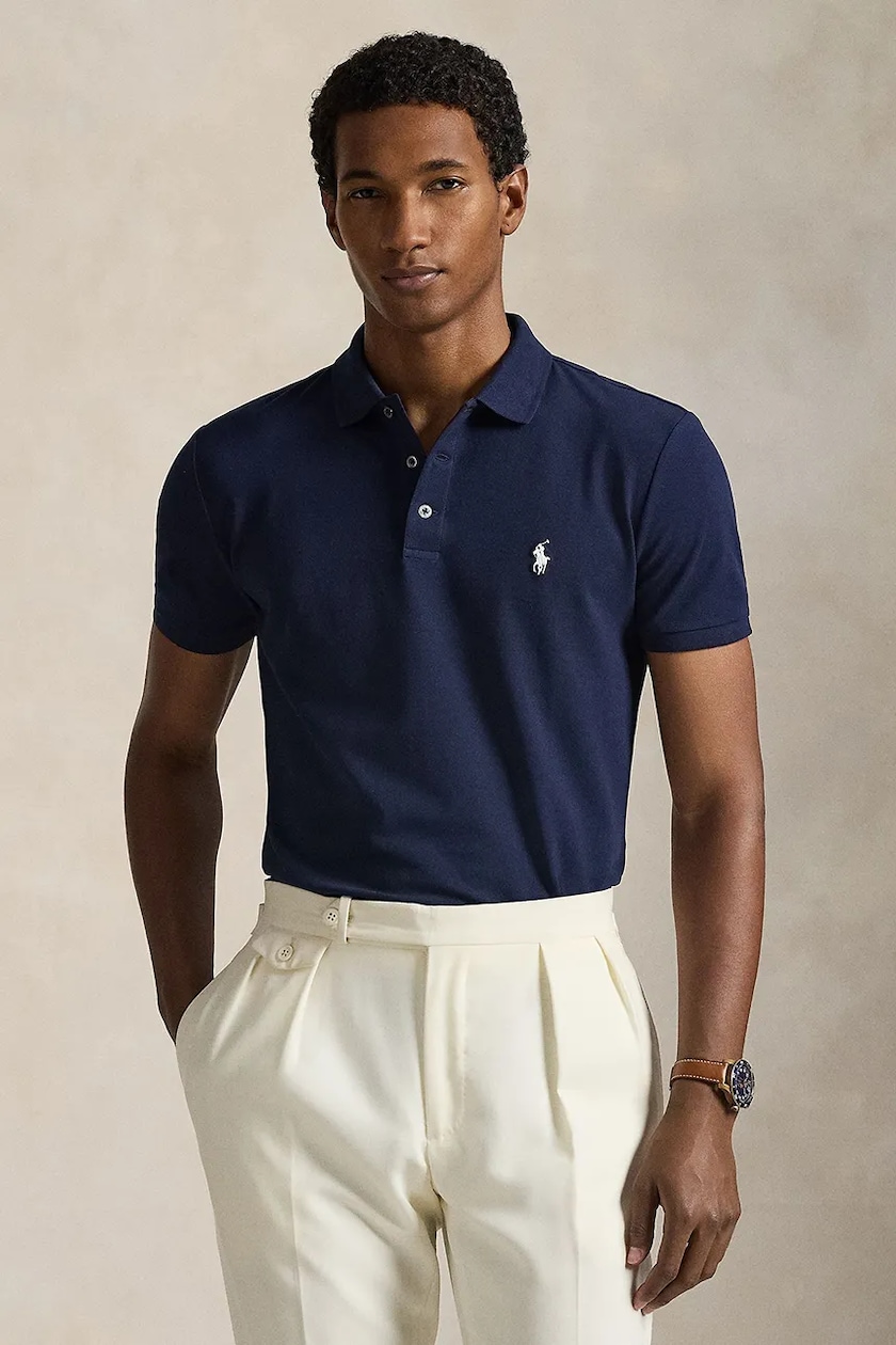 Polo Ralph Lauren cotton polo shirt navy blue color 710953336 at Polo Ralph Lauren cotton polo shirt navy blue color 710953336 at