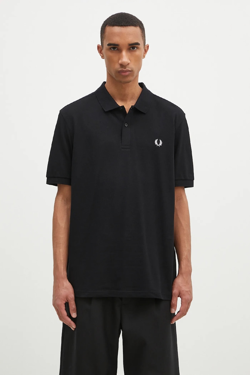 Carhartt WIP cotton polo shirt Chase Pique black color at PRM US
