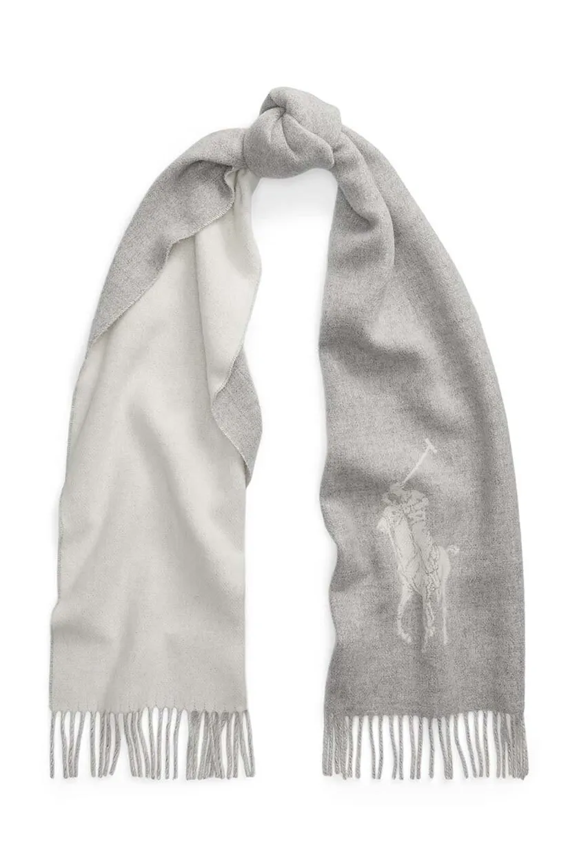 Polo Ralph Lauren wool scarf gray color smooth 455954331