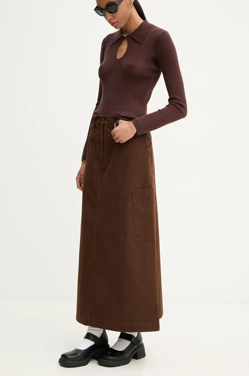 Rick Owens Lilies skirt brown color LI02D5310RV at PRM US