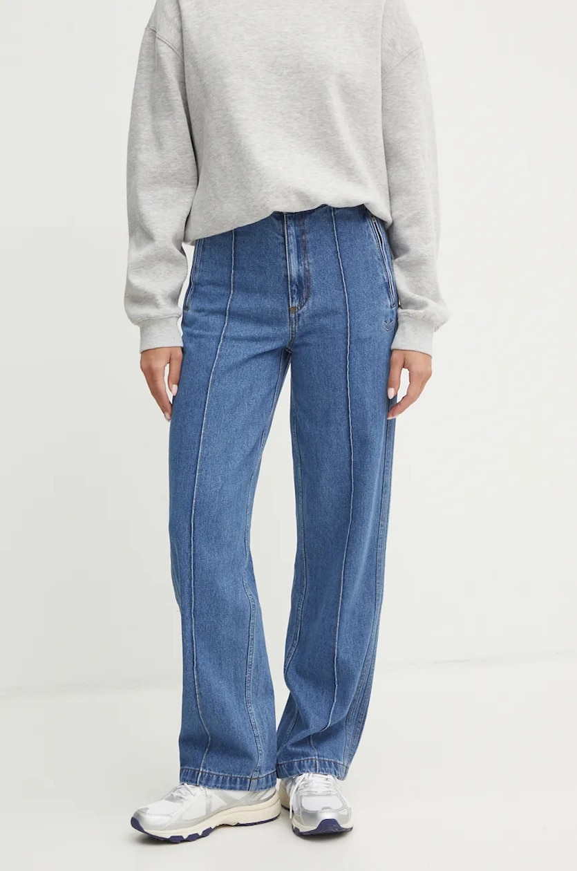 adidas Originals jeansy DENIM ZIP PANT damskie kolor adidas Originals jeansy DENIM ZIP PANT damskie kolor