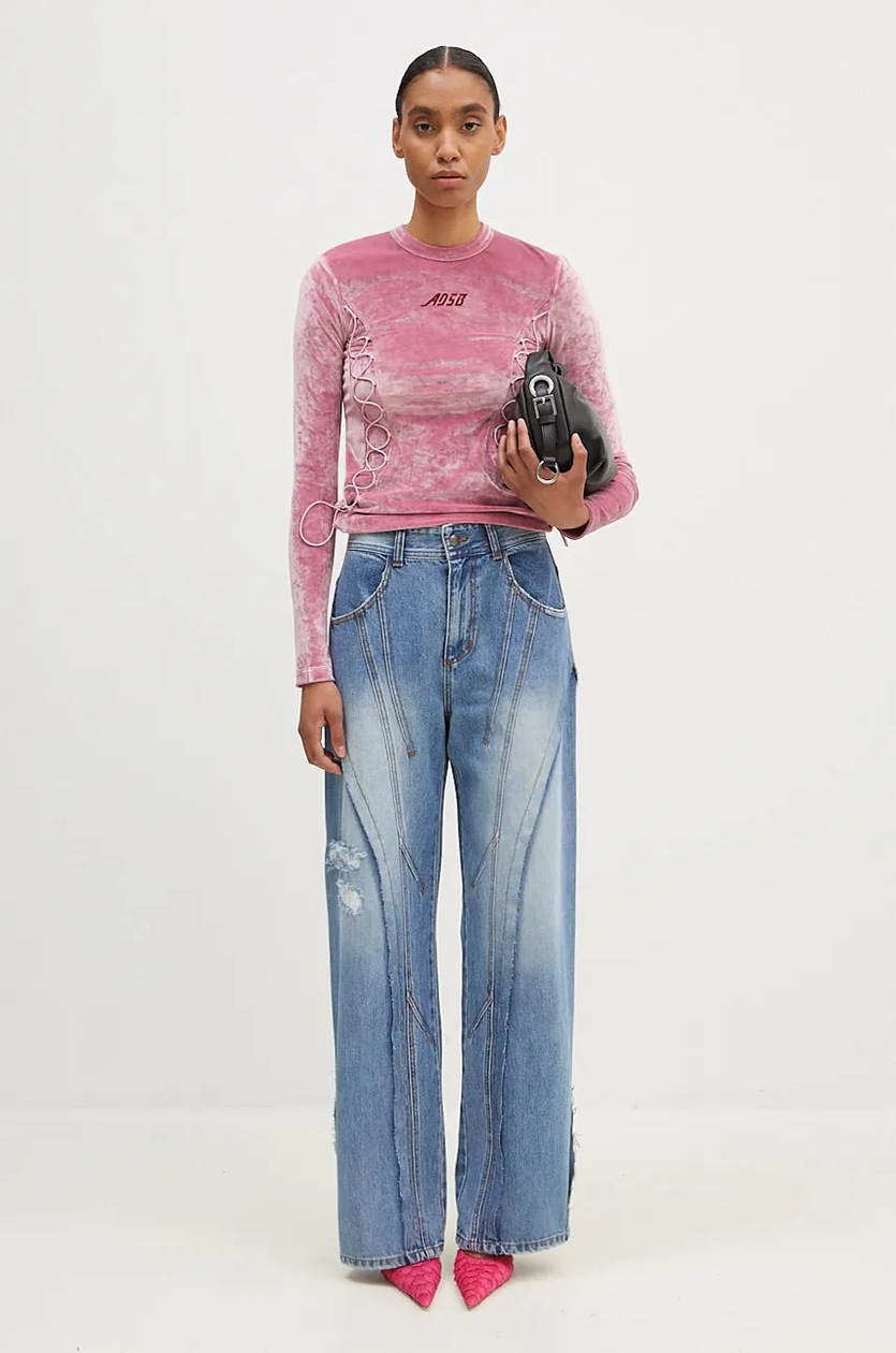 パンツ ANDERSSON BELL Panel Carpenter Wide Leg Jeans apa743mWASHED PANEL CARPENTER WIDE-LEG JEANS apa743m(WASHED BLUE