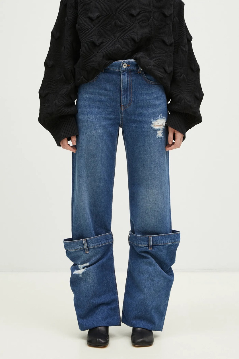 デニム・ジーパン JW ANDERSON Woman Jeans Gnawed Blue DT0111PG1774 804 JW Anderson Twisted Denim Workwear Jeans | Saks Fifth Avenue