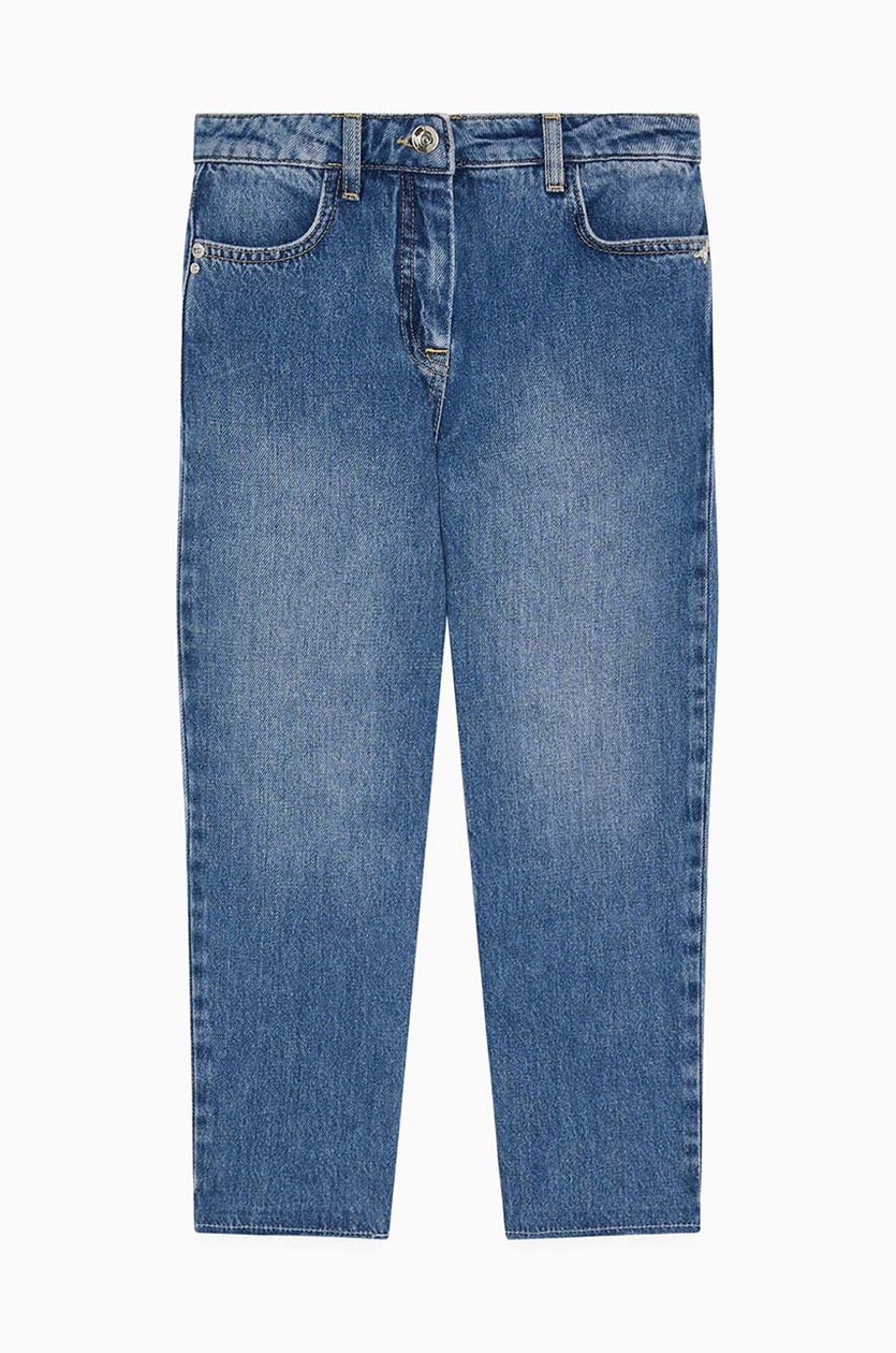 Jeans Skinny Pepe Jeans Repair Jr Per Bambini/Ragazzi - Vita Bassa, Denim Medium Wash Con Ricami E Riparazioni