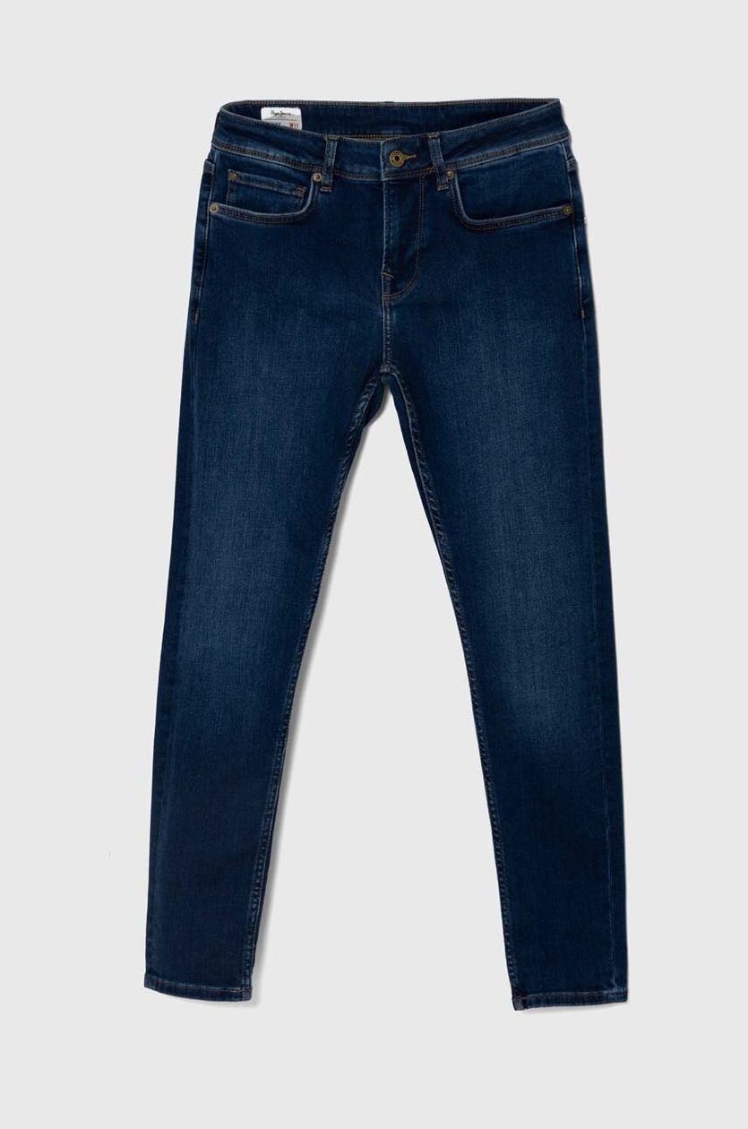 Jeans Uomo Pepe Jeans Slim - Vita Media, Tessuto Nero Blu Scuro Elasticizzato, Tecnologia Wiser Wash